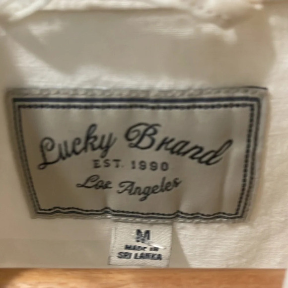 Lucky Brand Linen Eyelet Ivory Military Jacket Sz Medium 10% Cotton 100% linen - Picture 15 of 16